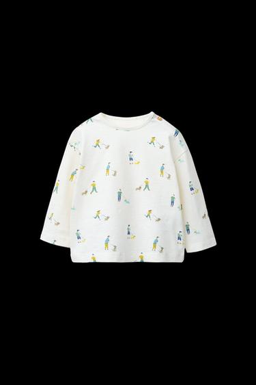 DOG PRINT T-SHIRT - Light ecru by Zara - Image 0