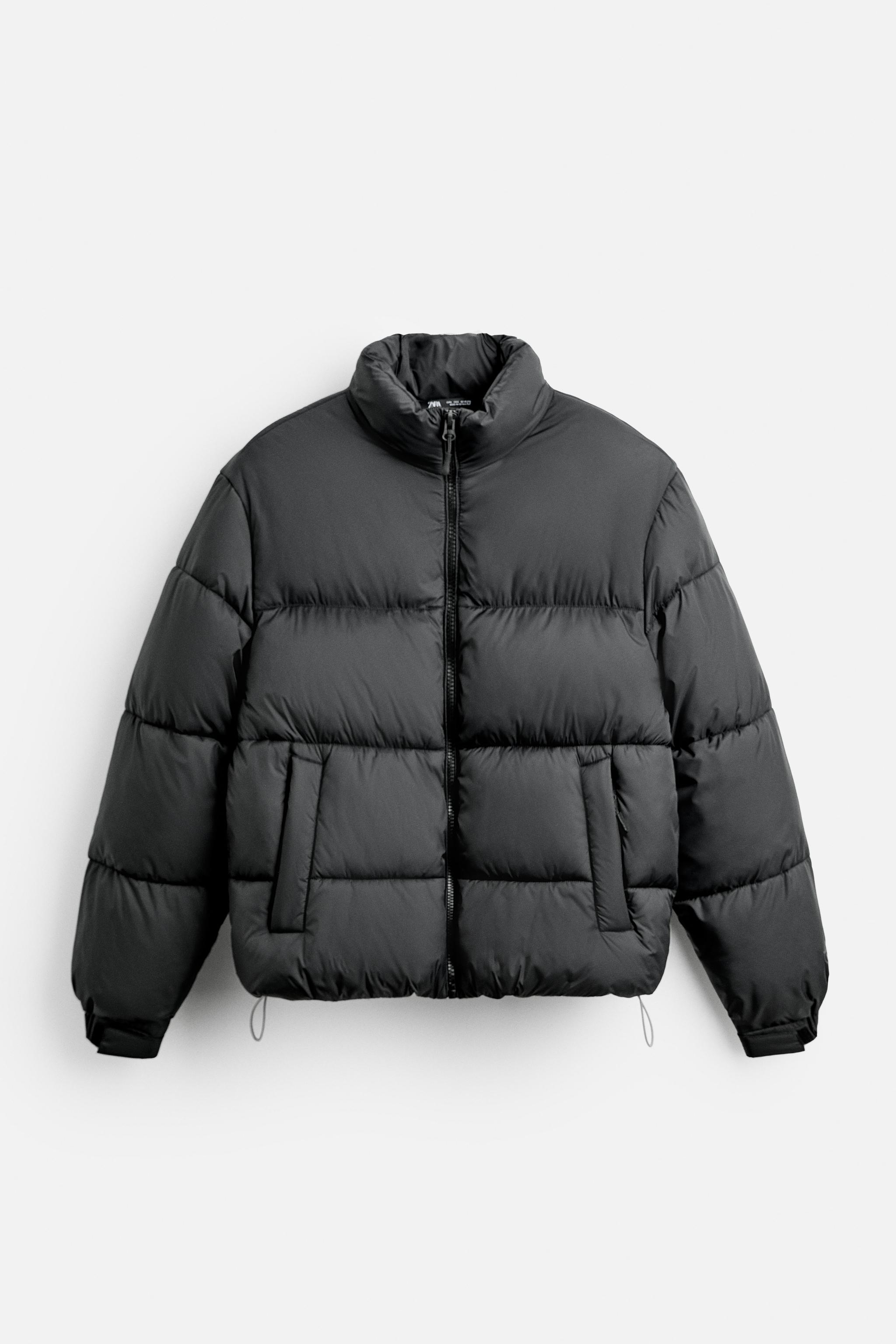 Black shiny puffer jacket zara best sale