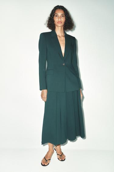 FALDA MIDI TABLAS - Botella de Zara