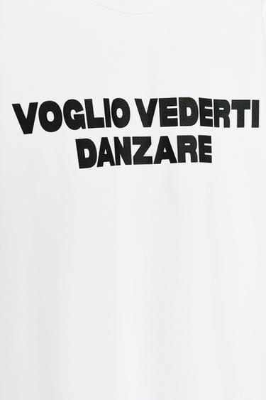 FRONT SLOGAN T-SHIRT - White by Zara - Image 6