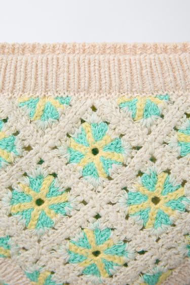 CULOTTE EN MAILLE CROCHET - Écru de Zara - Image 3