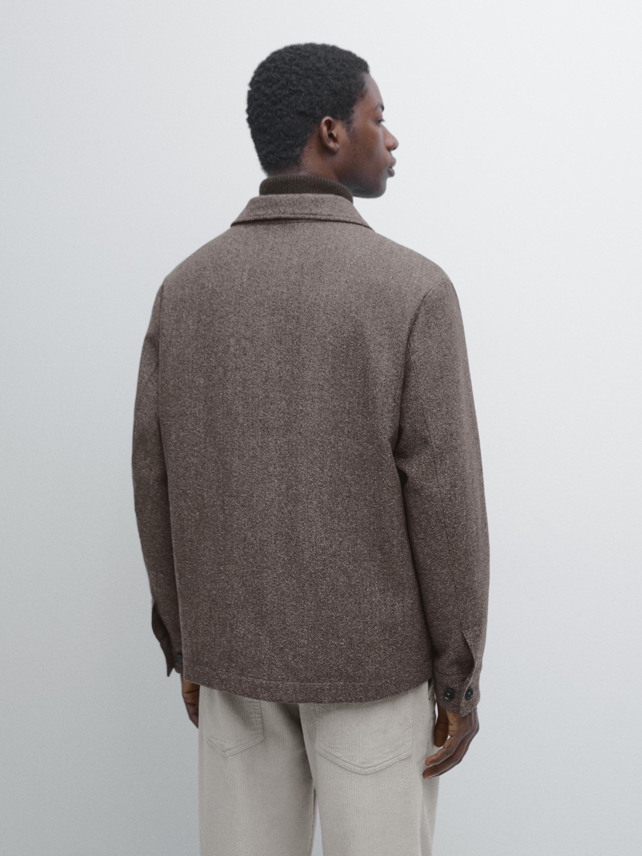 Herringbone wool blend cardigan