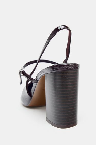 CHAUSSURES BABIES À TALONS EFFET VERNI - Marron de Zara - Image 4