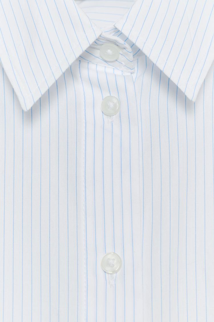 Camisa corta de popelín a rayas 8