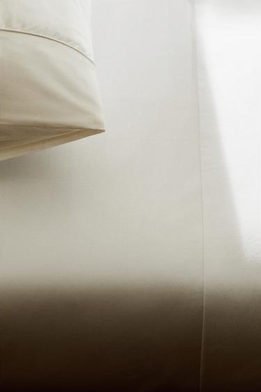 Zara PERCALE COTTON FITTED SHEET | 11.8" THICK (300 THREAD COUNT) - White - Image 0