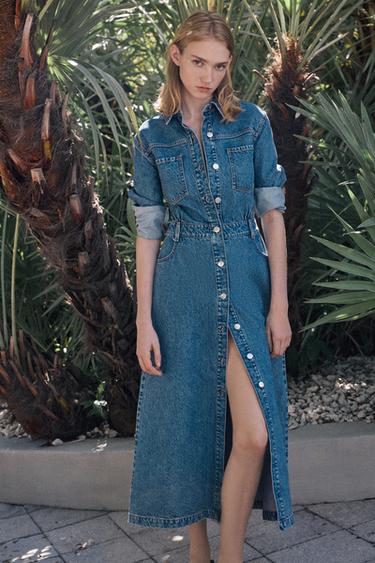 Z1975 MIDI DENIM DRESS - Mid-blue by Zara - Image 2