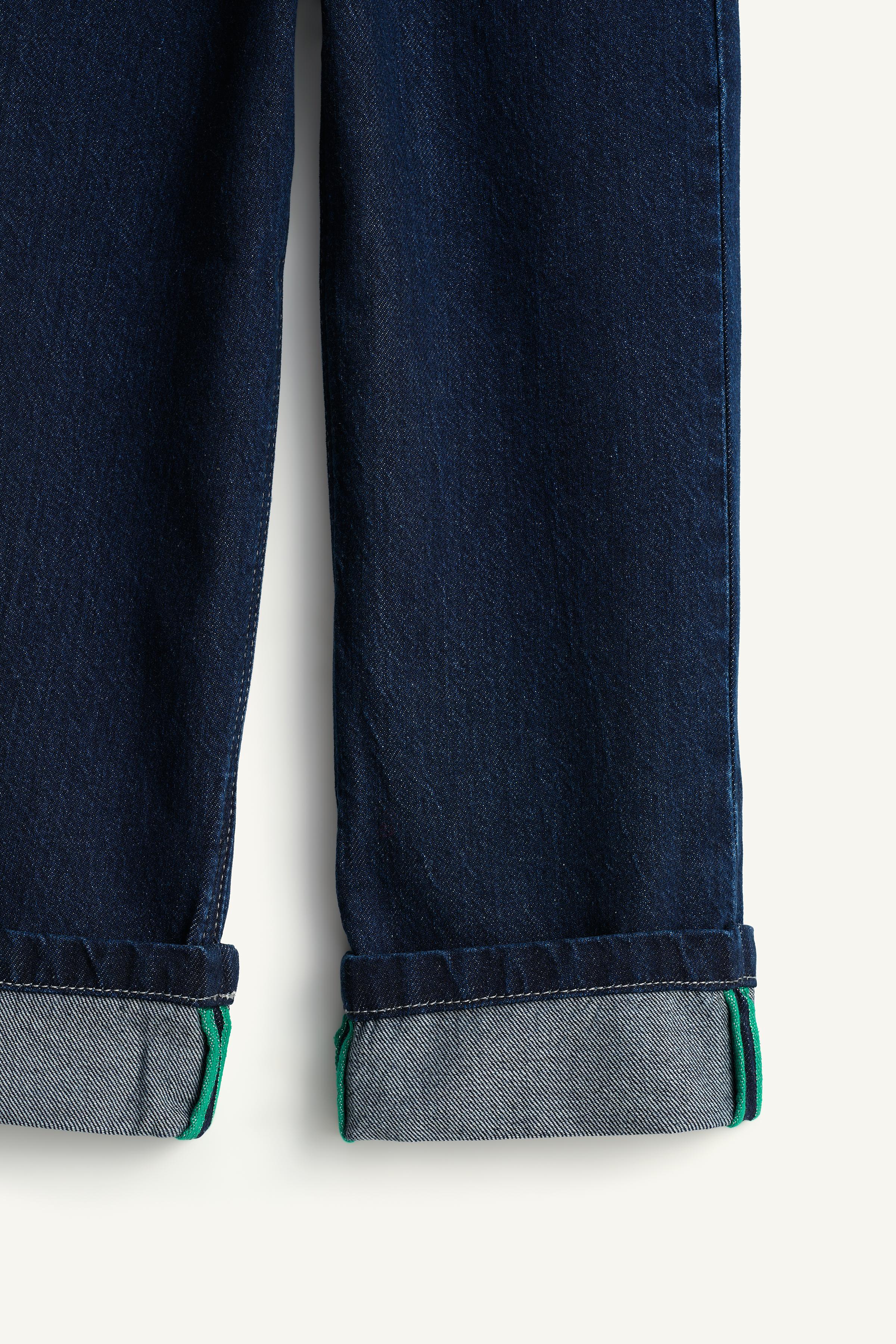 LIMITED EDITION WIDE-LEG JEANS WITH CUFFED HEM AND STITCHING