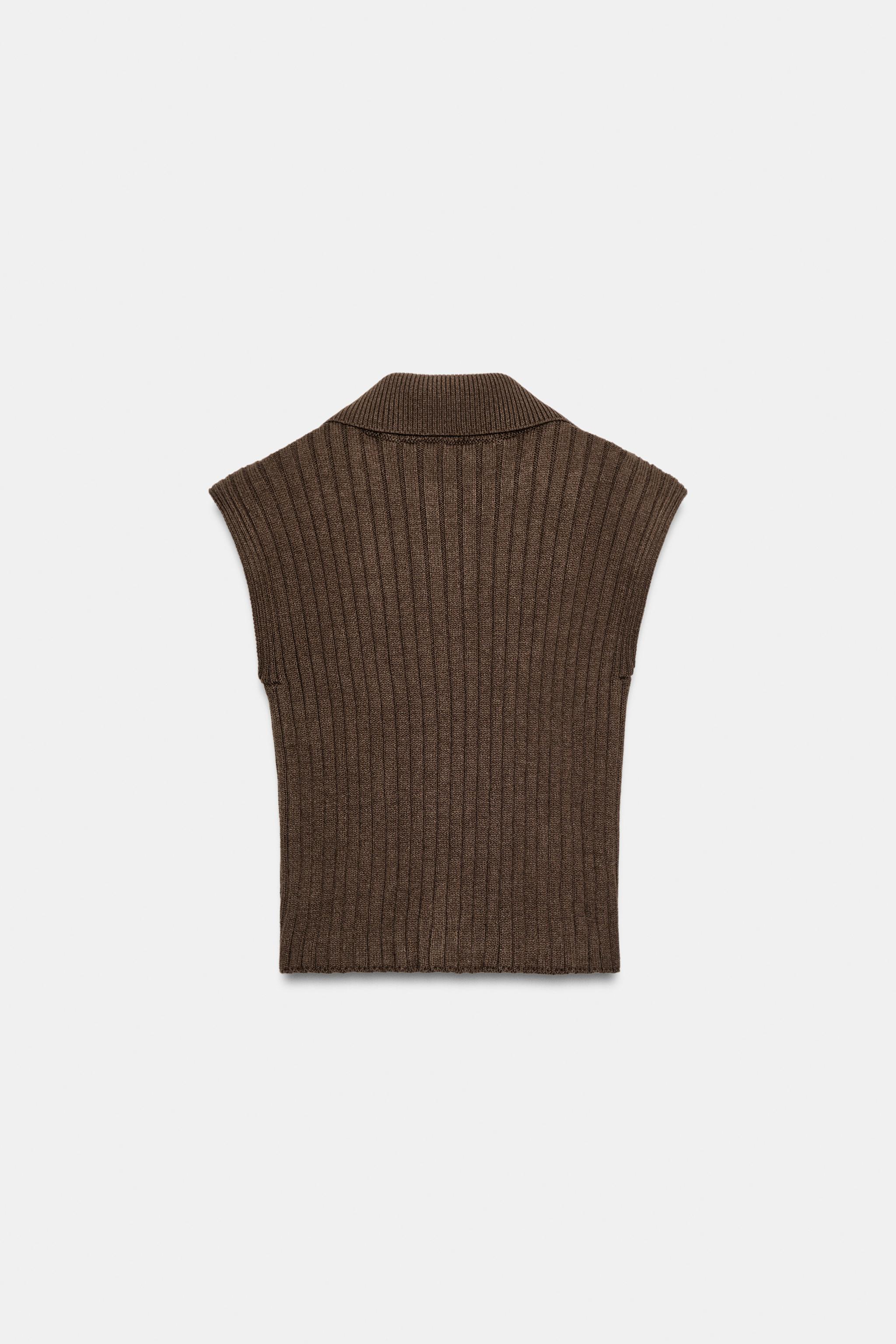 GILET EN MAILLE CÔTELÉE