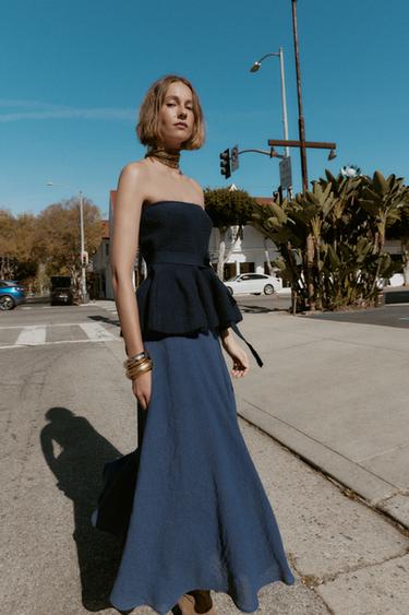 LAYERED MIDI SKIRT - Blue by Zara - Image 2