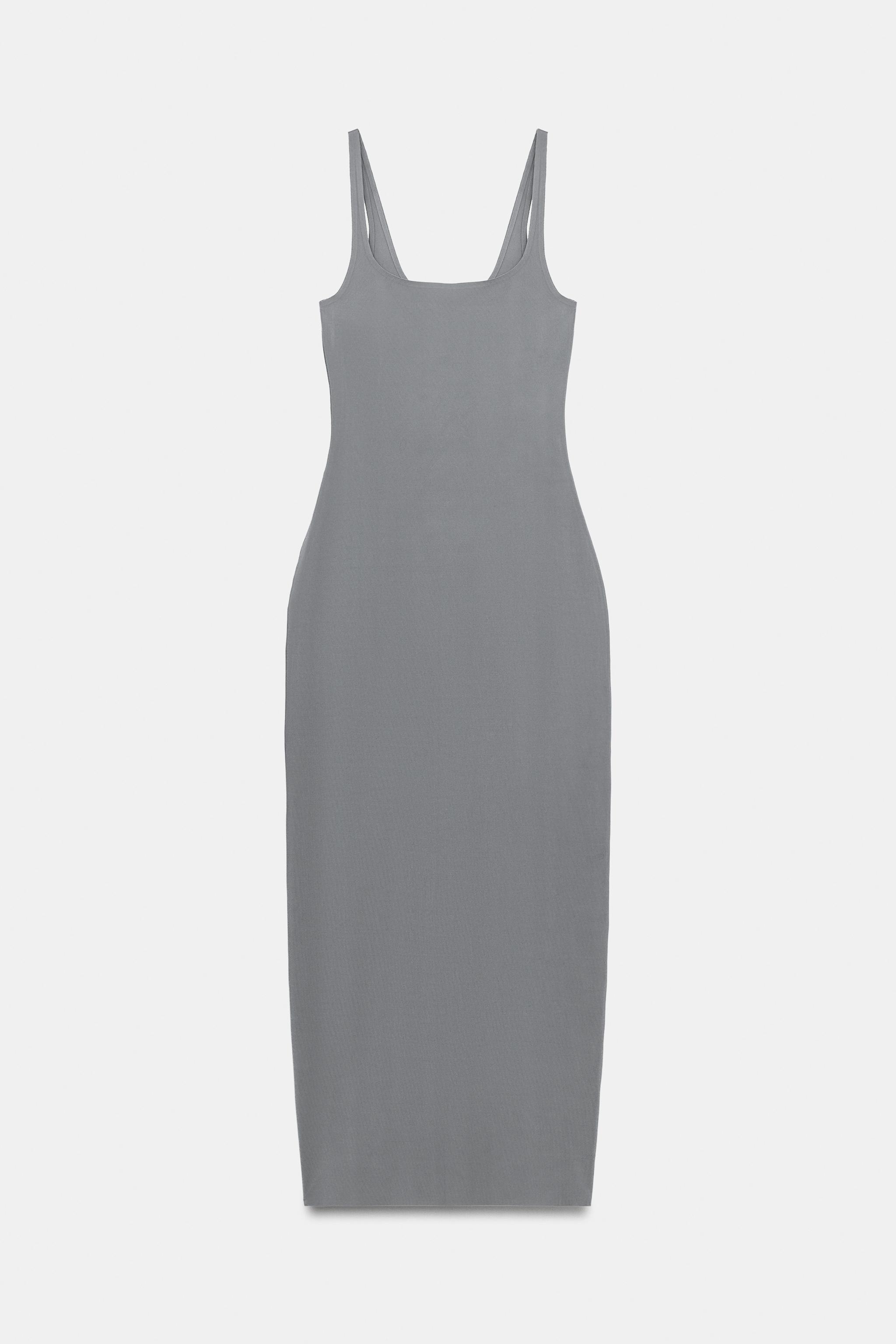 Женские платья Zara CONTOURING MIDI DRESS — фото 7