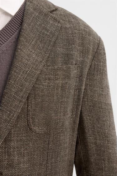 RELAXED FIT VISCOSE-COTTON LIMITED EDITION BLAZER - Dark tan by Zara - Image 5