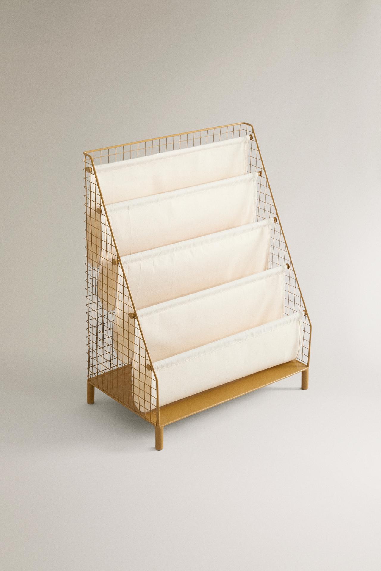 KIDS' METAL BOOK RACK — Mustard