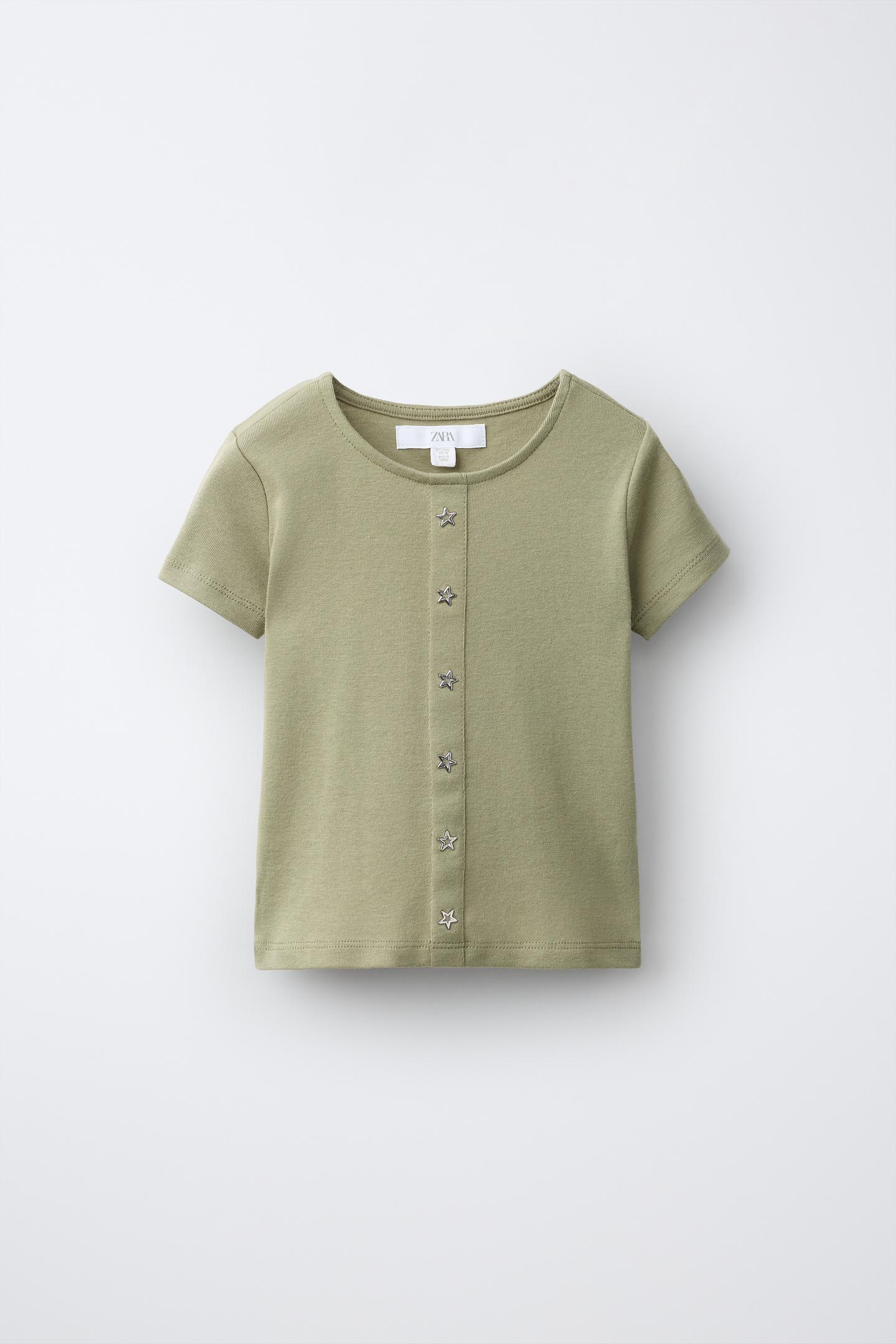 Детская футболка Zara Studded Star, цвет: Хаки