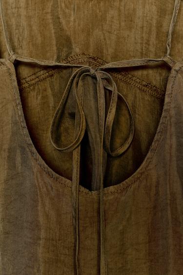 LYOCELL FLOWING TOP - Light khaki by Zara - Image 7