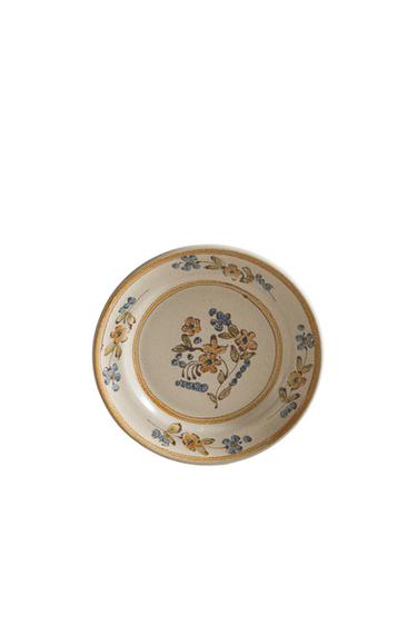 FLORAL TERRACOTTA SIDE PLATE - Beige by Zara