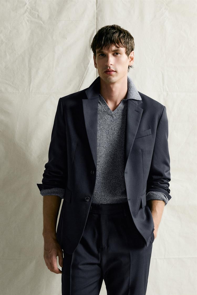 100% WOOL REGULAR FIT SUIT BLAZER