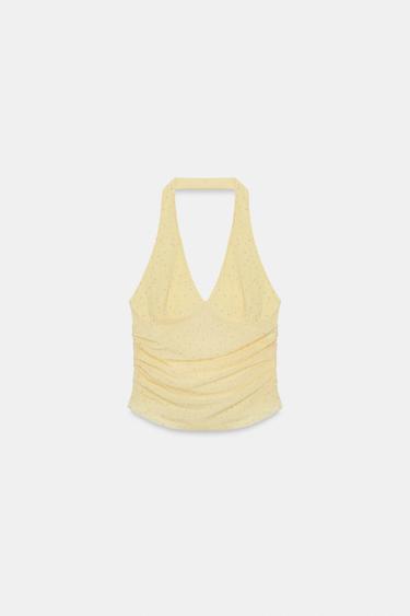 TOP HALTER بلوميتي - أصفر فاتح by Zara - Image 0