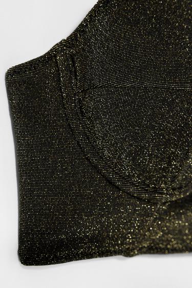 HAUT DE BIKINI BRILLANT KATE MOSS X ZARA - Doré de Zara - Image 3