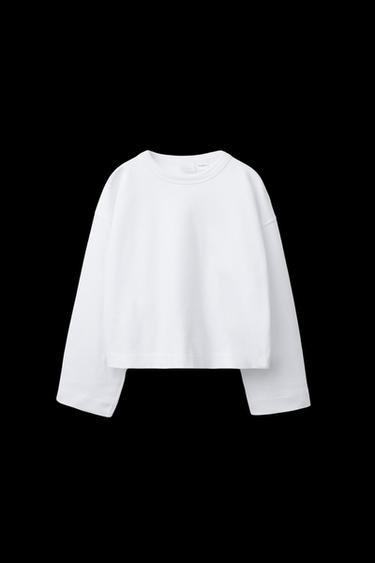 T-SHIRT WITH EMBROIDERED BACK - White by Zara - Image 0