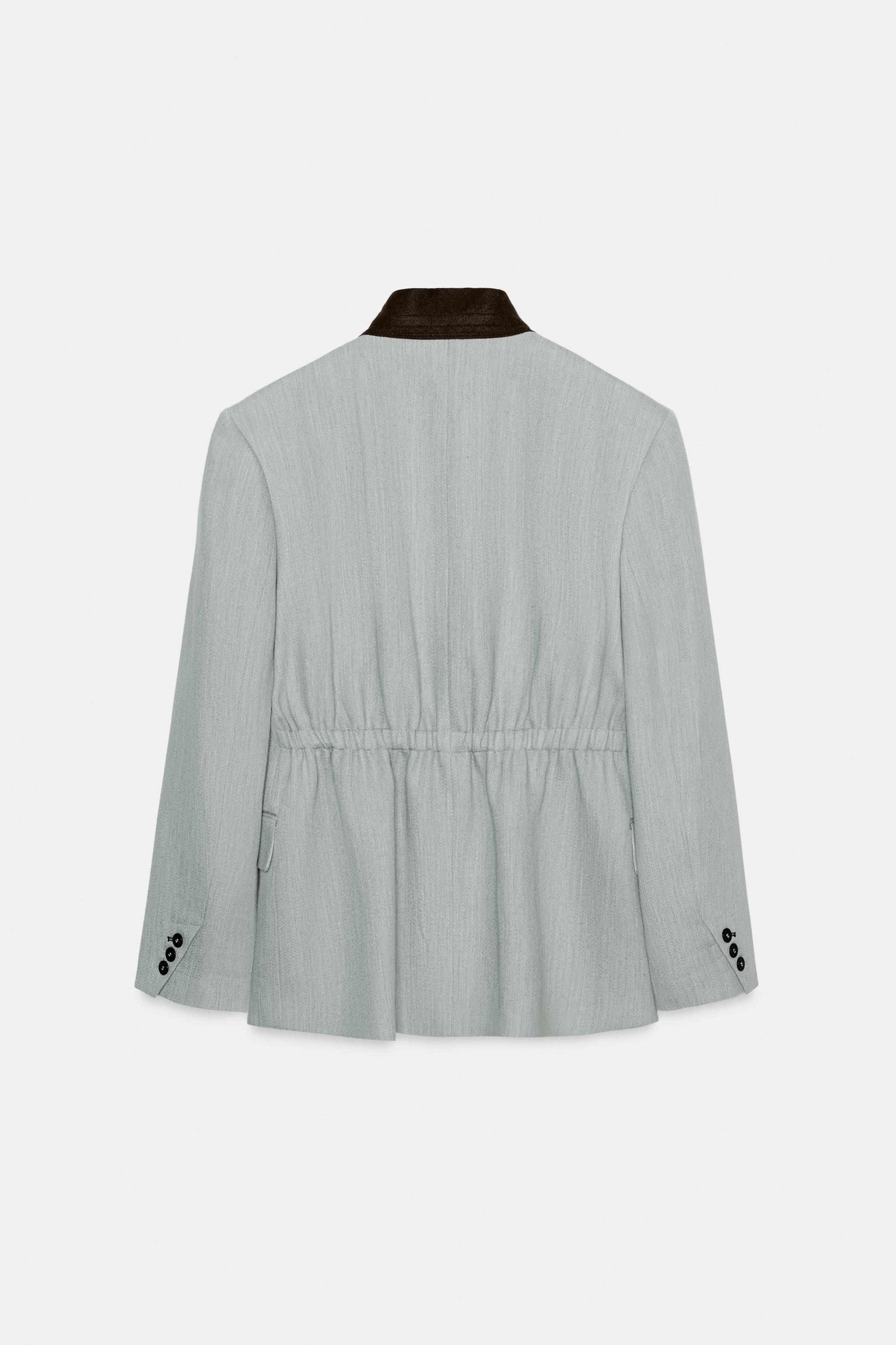 CONTRAST COLLAR BLAZER ZW COLLECTION