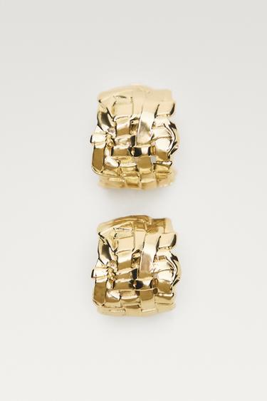 Basket hoop earrings — Golden 1