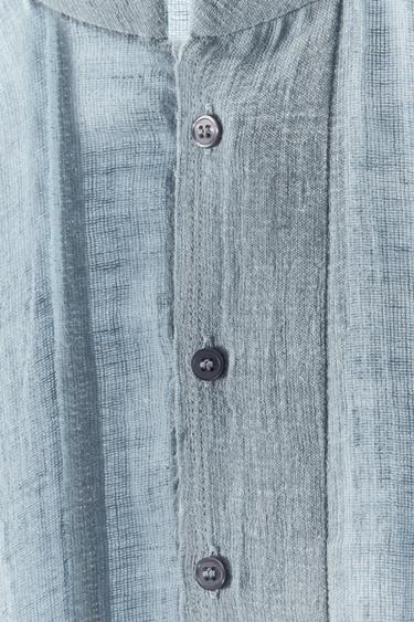 ROBE CHEMISE AVEC LIN LIMITED EDITION - Bleu / Gris de Zara - Image 6