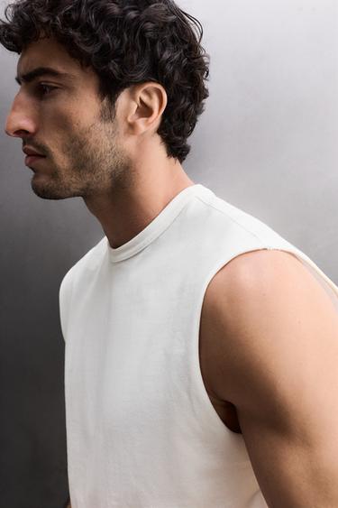 CAMISETA TANK HEAVYWEIGHT - Blanco de Zara