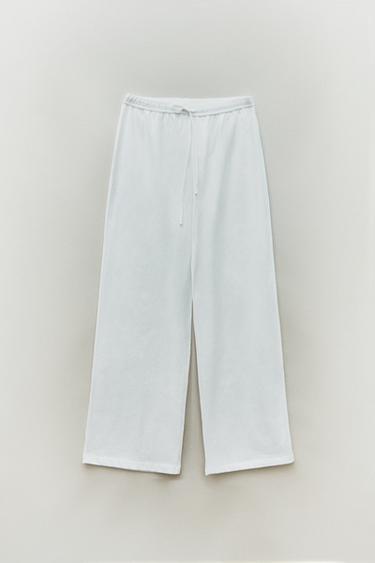 PANTALON JERSEY - Blanc de Zara - Image 3