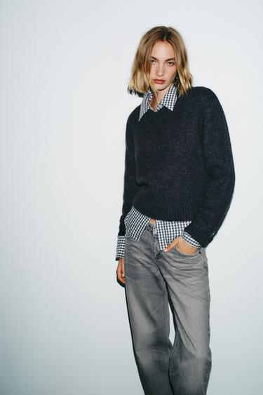 JEAN TRF WIDE LEG TAILLE BASSE - Gris de Zara - Image 4