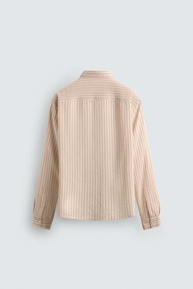 CHEMISE RELAXED FIT À RAYURES - Rose pastel de Zara - Image 6