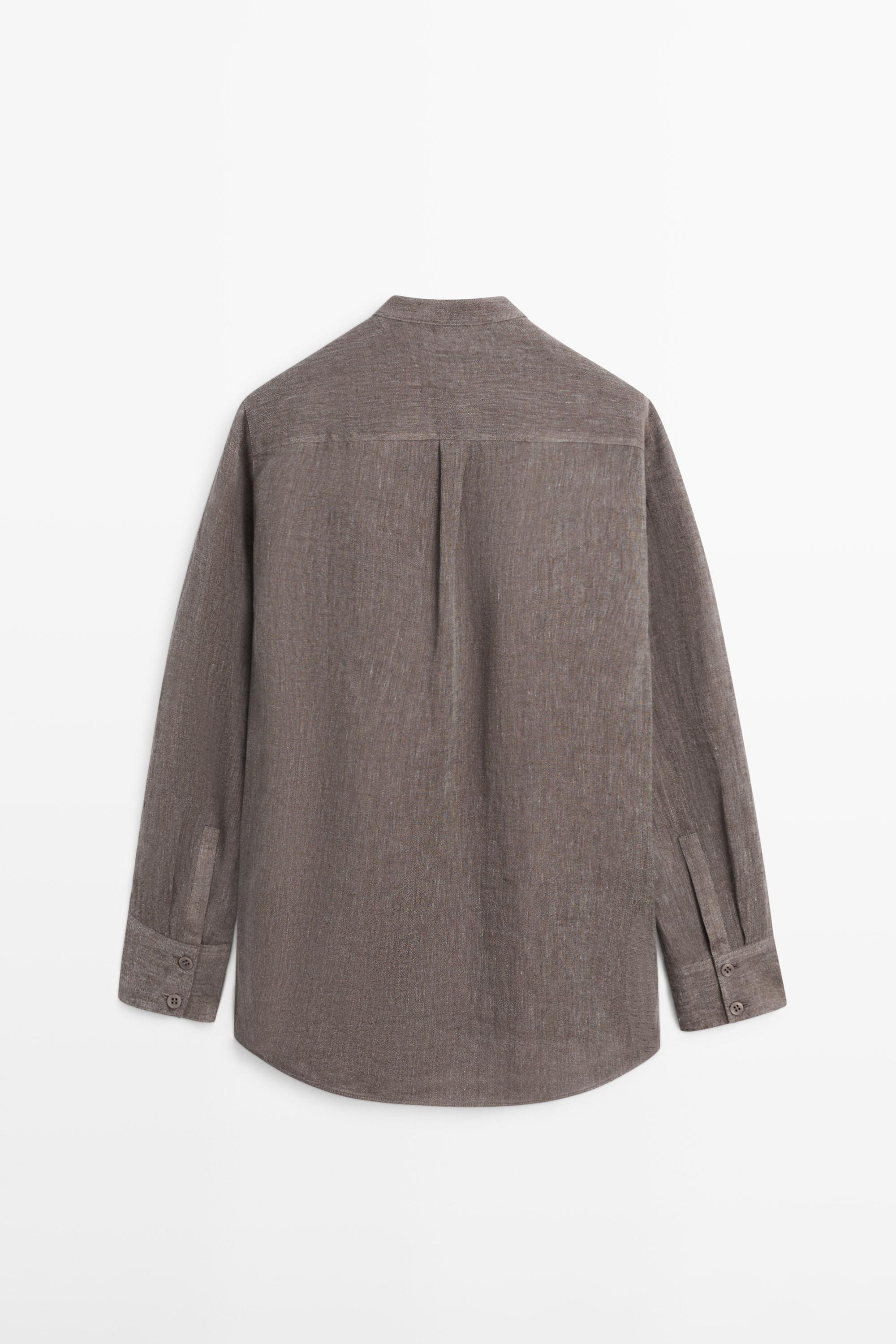 Flowing linen blend shirt with button details