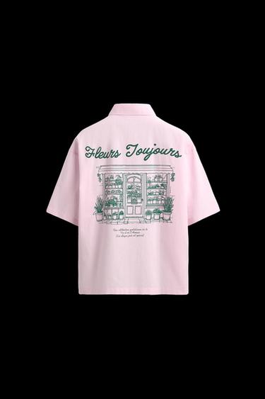 CAMISA RAYAS TEXTO COMBINADO - Rosa de Zara