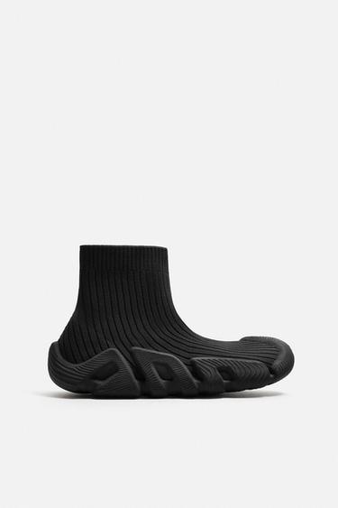 GEBREIDE LAARS-SNEAKERS - Zwart van Zara - Afbeelding 0