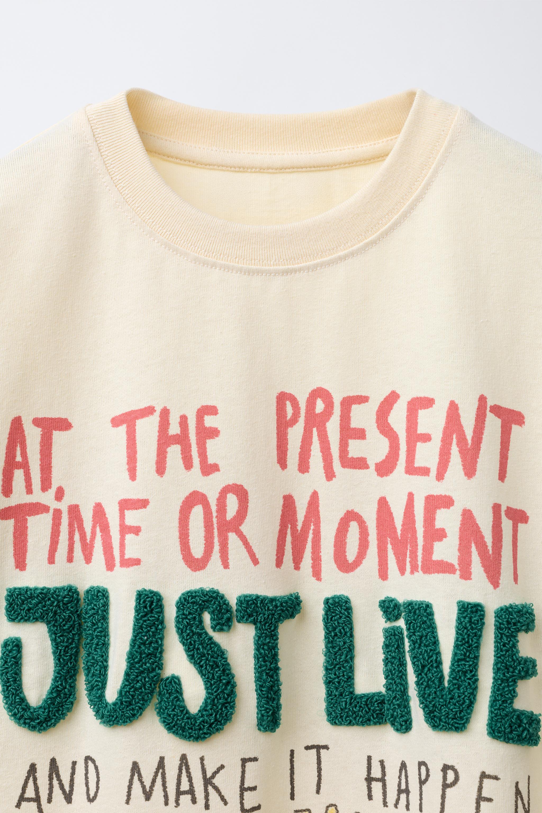 RUFFLY TEXT PRINT T-SHIRT