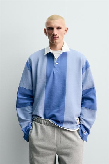 CHAMPION ® X ZARA COLOUR BLOCK POLO SHIRT - Blue by Zara