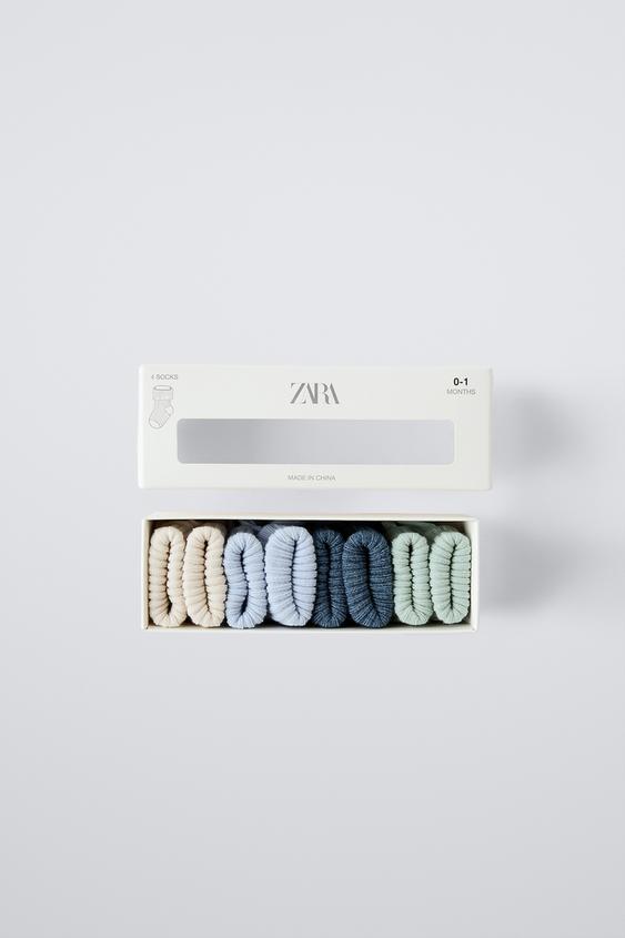 FOUR-PACK OF COLORFUL SOCKS - Blue marl | ZARA United States