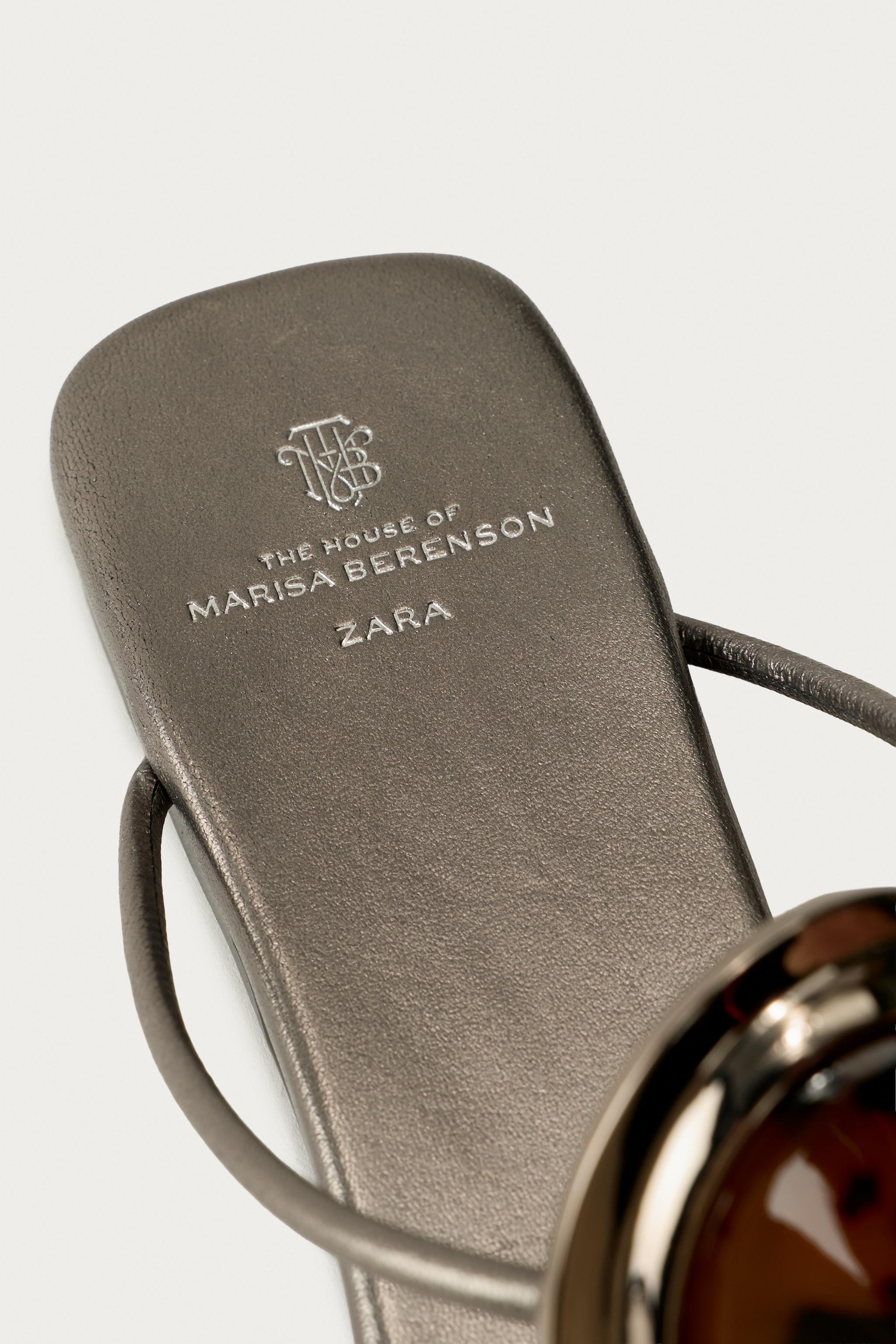 Женские сандалии Zara MARISA BERENSON X ZARA FLAT LEATHER SANDALS — фото 6