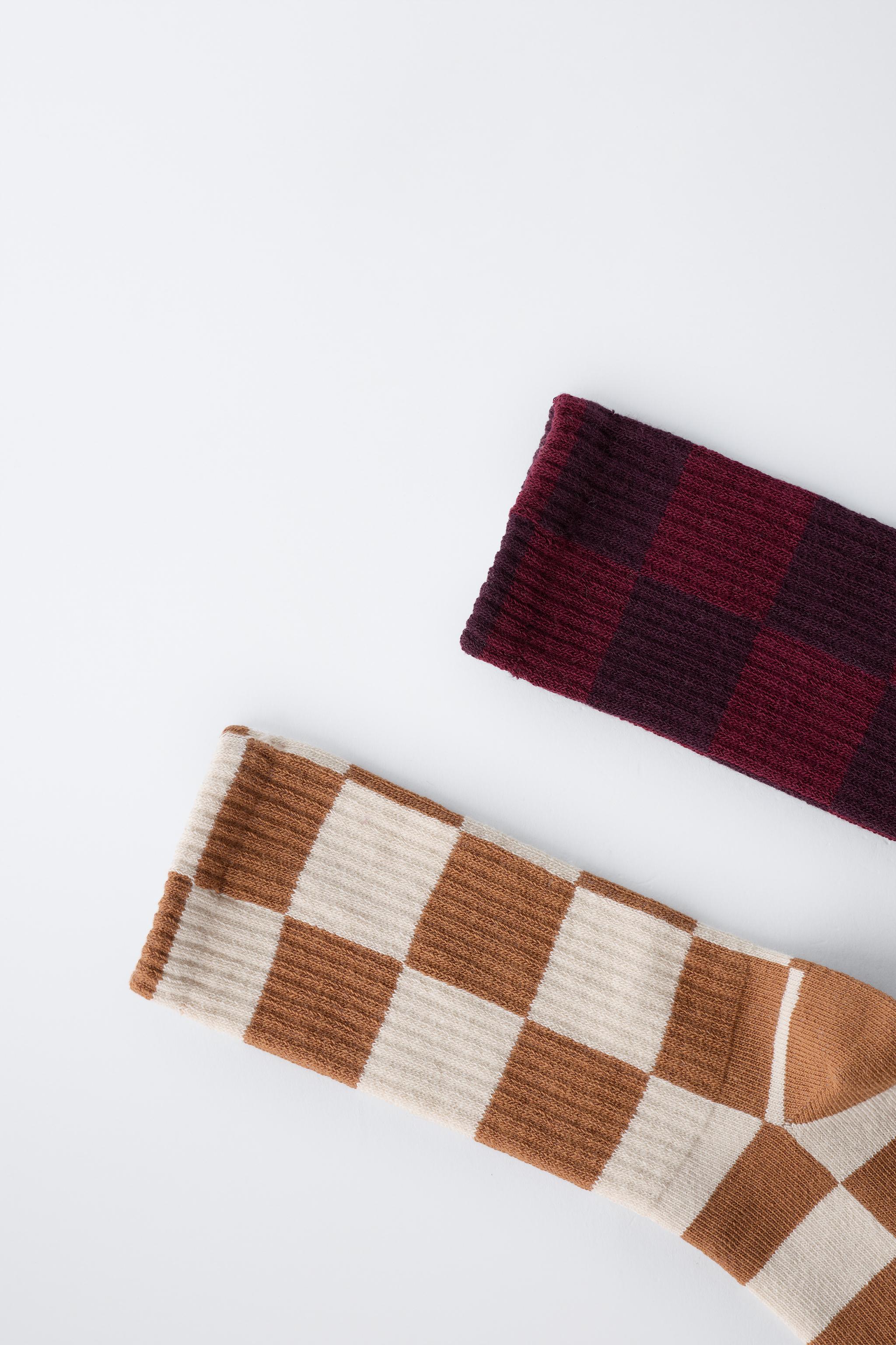 TWO-PACK OF CHECKERBOARD LONG SOCKS