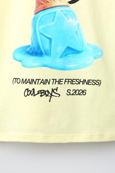 T-SHIRT À IMPRIMÉ GLACE - Jaune de Zara - Image 3