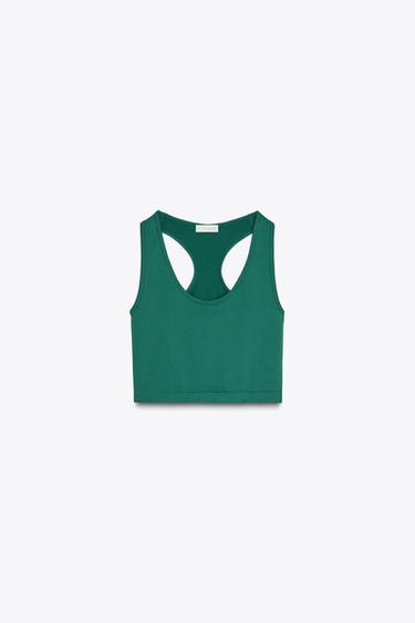 TOP CROP SEAMLESS - Verde de Zara - Imagen 0