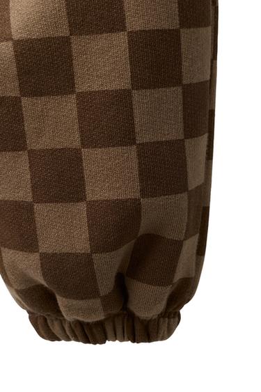 CHECKERBOARD SWEATSHIRT AND JOGGERS TRACKSUIT - Brown by Zara