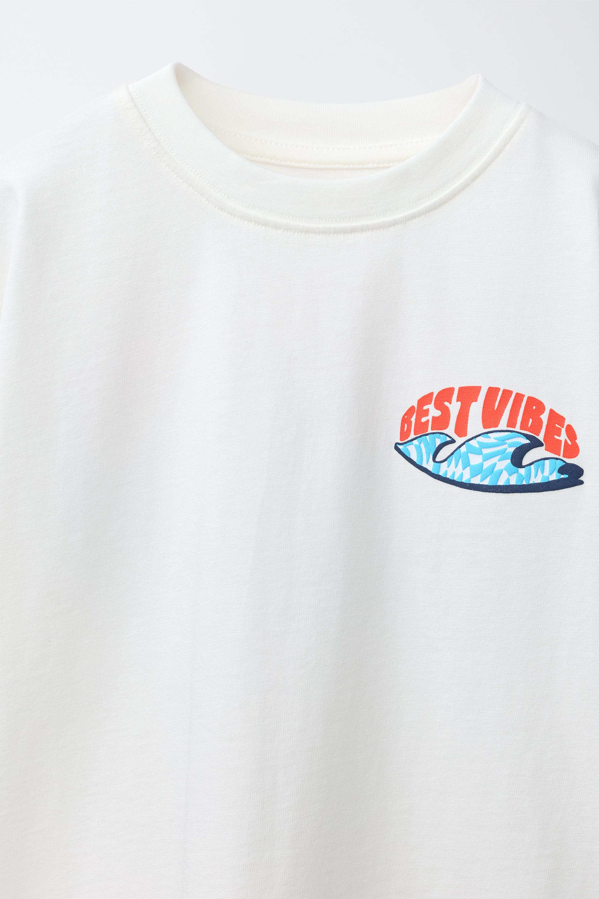Детские футболки Zara BEST VIBES PRINTED T-SHIRT — фото 3
