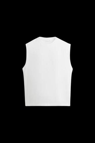 TANKTOP-SHIRT IM RELAXED FIT MIT SCHRIFTZÜGEN - Weiß von Zara - Bild 0