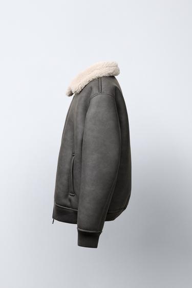 BLOUSON BOMBER DOUBLE FACE - Vison de Zara - Image 2