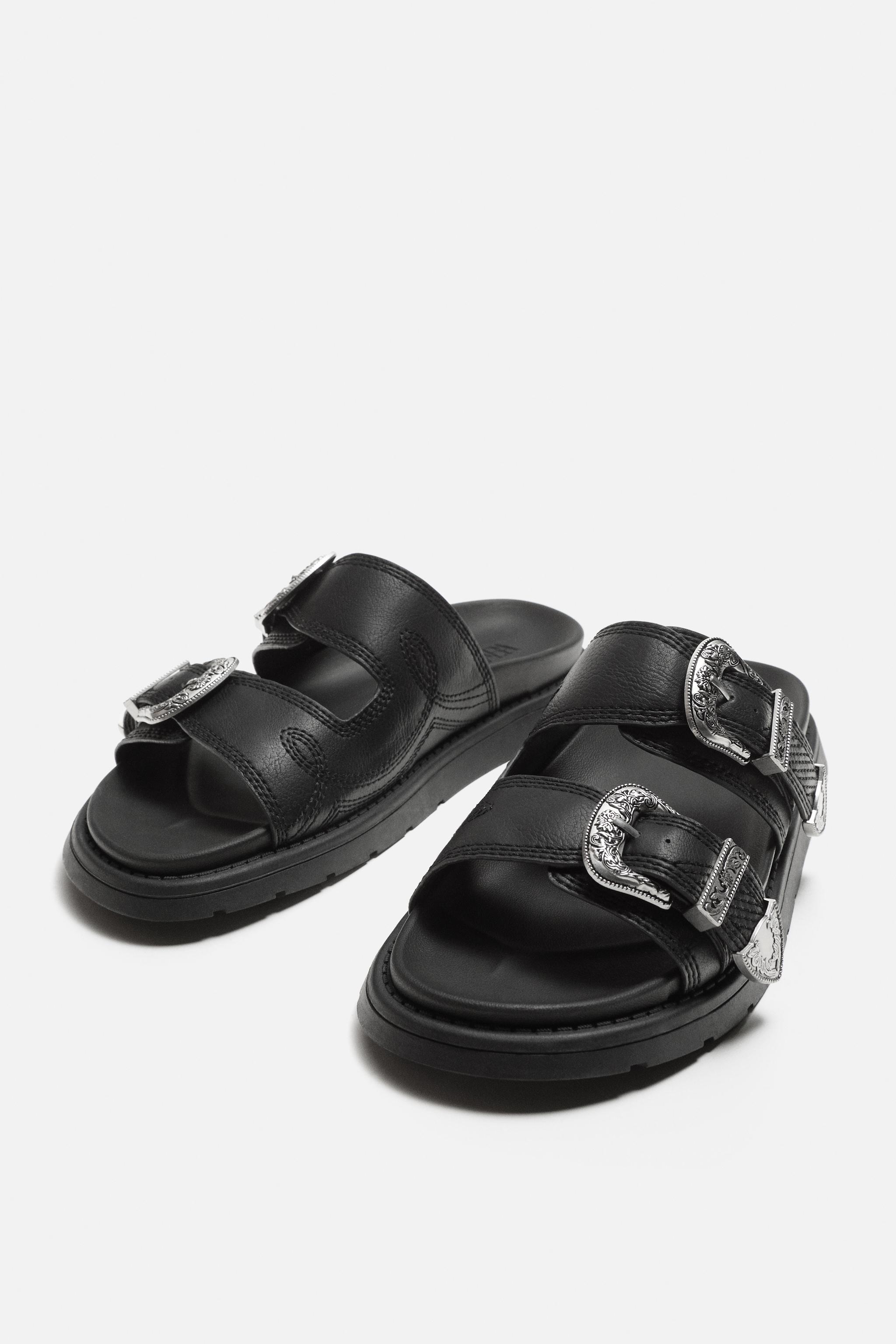 ダブルストラップ サンダル - ブラック | ZARA Japan / 日本