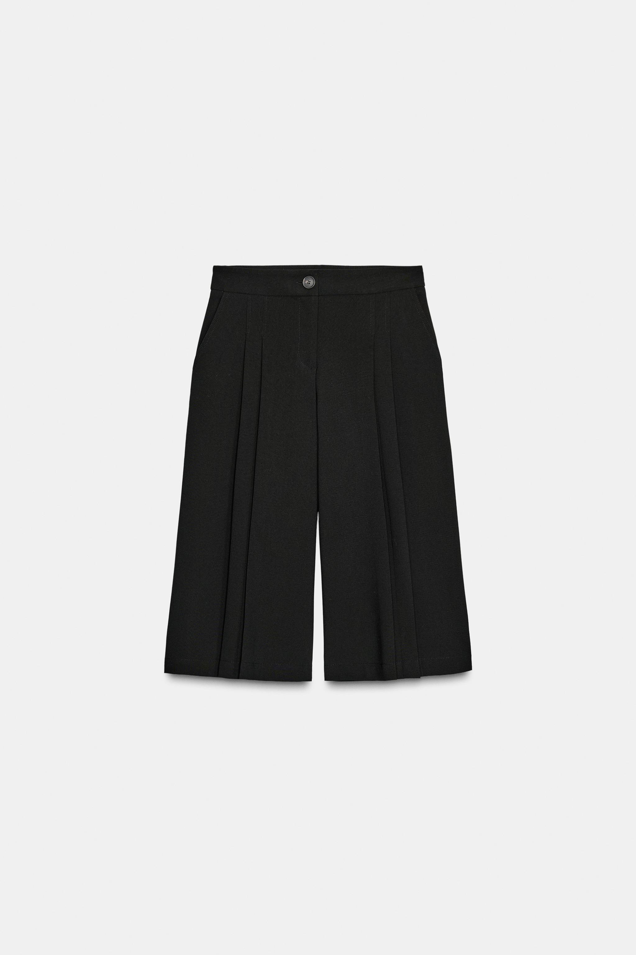 PLEATED LONG SHORTS - Black | ZARA United States