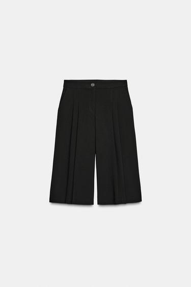 BERMUDA LARGA PLIEGUES - Negro de Zara