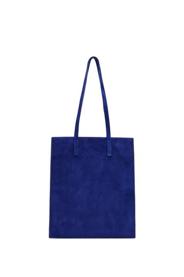 Zara 麂皮托特包 - 藍色