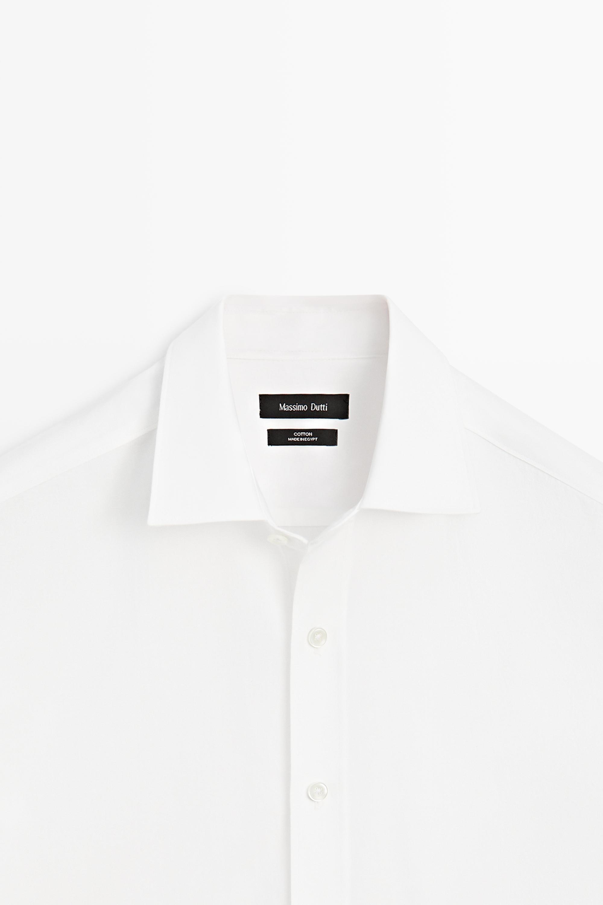 Chemise regular fit en twill mélangé 100 % coton