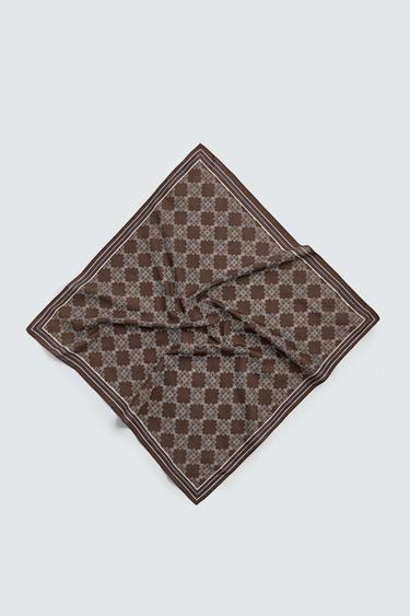 BANDANA MET GEOMETRISCHE PRINT - Bruin van Zara